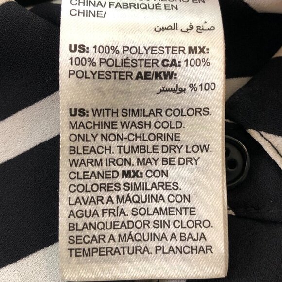 Chico's Black And White Sheer Long Blouse Size 8/10 - Picture 5 of 5